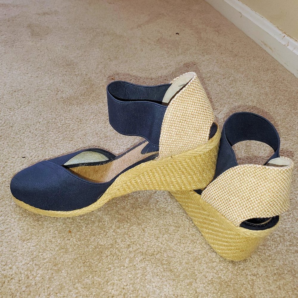 Navy LAUREN Ralph Lauren wedge espadrille size 6.5